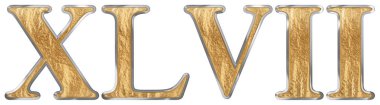 Romen rakamı Xlvii, septem et quadraginta, 47, kırk yedi, izole beyaz zemin üzerine, 3d render
