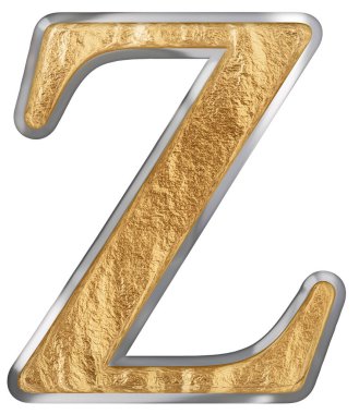 Küçük harf z, beyaz, 3d izole render