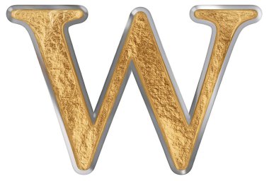 Küçük harf w, izole beyaz, 3d render