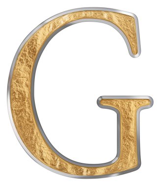 Büyük harf G, beyaz, 3d izole render