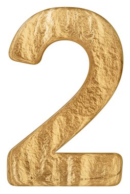 Rakamı 2, iki beyaz arka plan üzerinde 3d render izole,