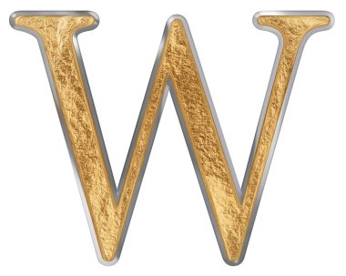 Büyük harf W, beyaz, 3d izole render