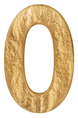 Rakamı 0, zero, beyaz arka plan üzerinde 3d render izole