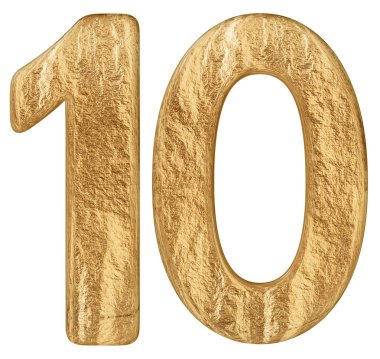 Rakamı 10, 10, beyaz arka plan üzerinde 3d render izole