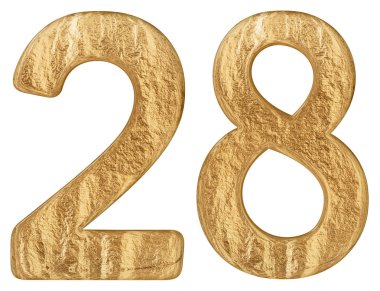 Beyaz arka plan üzerinde 3d render izole rakamı 28, yirmi sekiz,