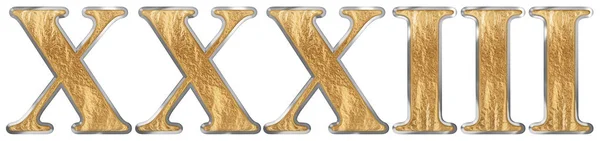 Römische Ziffer Xxxiii Tres Triginta Dreiunddreißig Isoliert Auf Weißem Hintergrund — Stockfoto