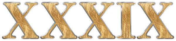 Römische Zahl Xxxix Novem Triginta Neununddreißig Isoliert Auf Weißem Hintergrund — Stockfoto