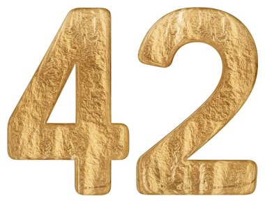Beyaz arka plan üzerinde 3d render izole rakamı 42, kırk iki,