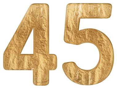 Beyaz arka plan üzerinde 3d render izole rakamı 45, kırk beş,