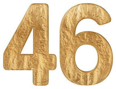Beyaz arka plan üzerinde 3d render izole rakamı 46, kırk altı,