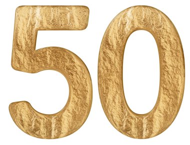 Rakamı 50, elli, beyaz arka plan üzerinde 3d render izole