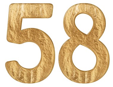 Beyaz arka plan üzerinde 3d render izole rakamı 58, elli sekiz,
