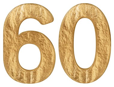 Rakamı 60, altmış, beyaz arka plan üzerinde 3d render izole