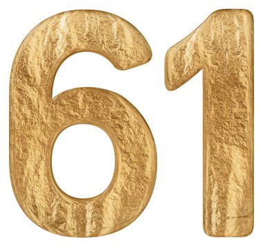 Beyaz arka plan üzerinde 3d render izole rakamı 61, altmış bir,