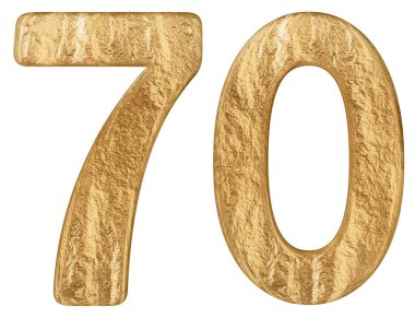 Rakamı 70, yetmiş, beyaz arka plan üzerinde 3d render izole
