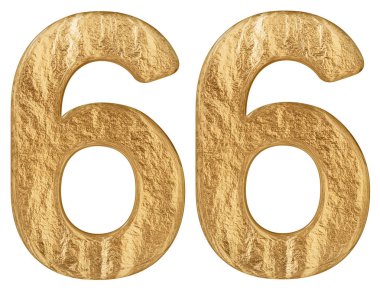 Beyaz arka plan üzerinde 3d render izole rakamı 66, altmış altı,