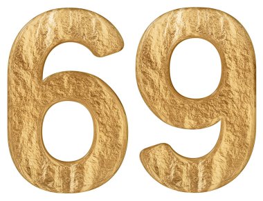 Beyaz arka plan üzerinde 3d render izole rakamı 69, Altmış dokuz,