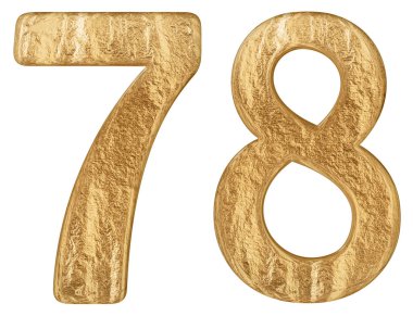 Beyaz arka plan üzerinde 3d render izole rakamı 78, yetmiş sekiz,