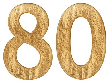 Sayı 80, seksen, beyaz arka plan üzerinde 3d render izole