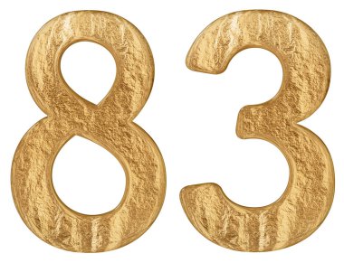 Beyaz arka plan üzerinde 3d render izole rakamı 83, seksen üç,