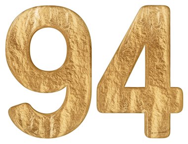 Rakamı 94, doksan dört, beyaz arka plan üzerinde 3d render izole