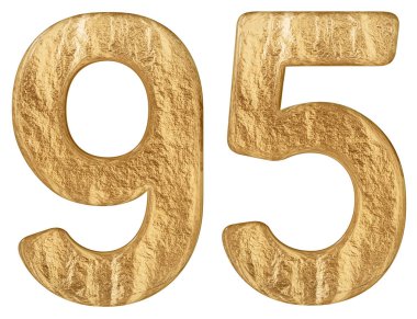 Sayı 95, doksan beş, beyaz arka plan üzerinde 3d render izole