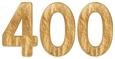 Beyaz arka plan üzerinde 3d render izole rakamı 400, dört yüz,