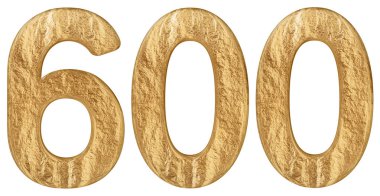 Beyaz arka plan üzerinde 3d render izole rakamı 600, altı yüz,