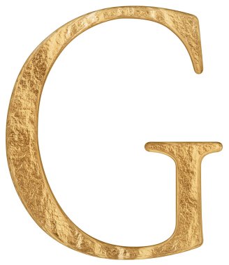 Büyük harf G, beyaz, 3d izole render