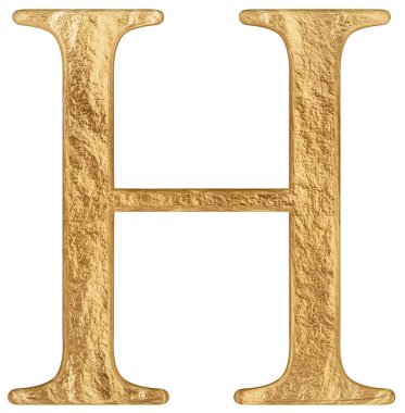 Büyük harf H, beyaz, 3d izole render