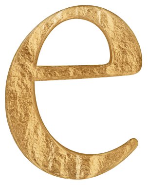 Küçük harf e, beyaz, 3d izole render