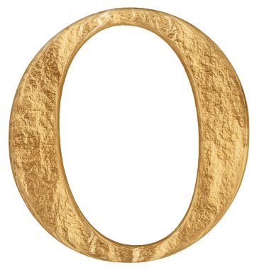 Küçük harf o, beyaz, 3d izole render