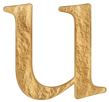 Küçük harf u, beyaz, 3d izole render