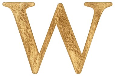 Küçük harf w, izole beyaz, 3d render