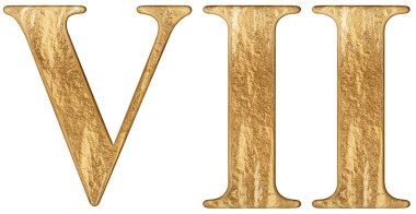 Romen rakamı VII, septem, 7, yedi, beyaz arka plan üzerinde 3d render izole