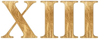 Romen rakamı XIII, tredecim, 13, 13, beyaz arka plan üzerinde 3d render izole