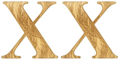 Romen rakamı Xx, viginti, 20, yirmi, beyaz arka plan üzerinde 3d render izole