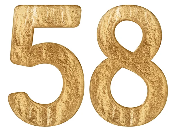 Beyaz arka plan üzerinde 3d render izole rakamı 58, elli sekiz,