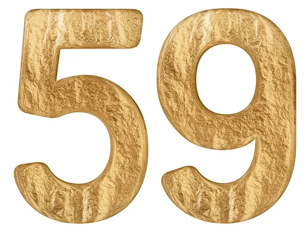 Beyaz arka plan üzerinde 3d render izole rakamı 59, elli dokuz,