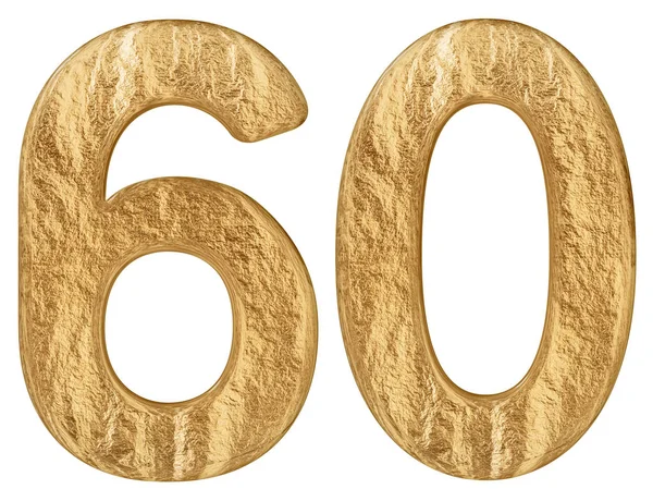 Rakamı 60, altmış, beyaz arka plan üzerinde 3d render izole