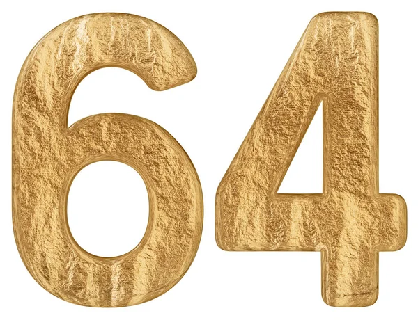 Beyaz arka plan üzerinde 3d render izole rakamı 64, altmış dört,