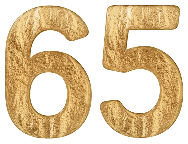 Beyaz arka plan üzerinde 3d render izole rakamı 65, altmış beş,
