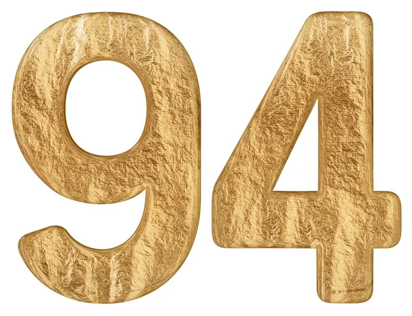 Rakamı 94, doksan dört, beyaz arka plan üzerinde 3d render izole