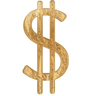 Beyaz arka plan üzerinde 3d rende izole doları sembolü