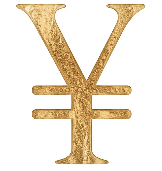 Japanese Yen Symbol Isolated White Background Rende — Stock Photo, Image
