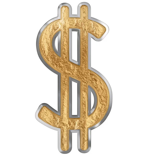 Dollar Symbol Isolated White Background Render — Stock Photo, Image