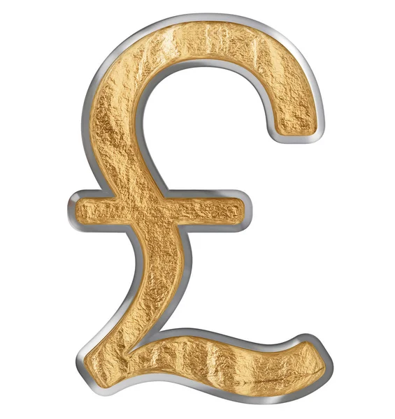 Британський Фунт Стерлінгів Символ Ізольовані Білому Тлі Візуалізації — стокове фото