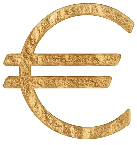 Euro Symbol Isolated White Background Rende — Stock Photo, Image