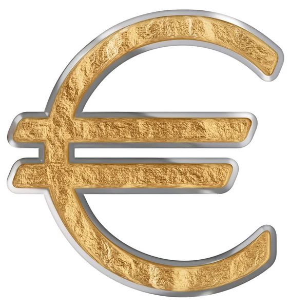 Euro Symbol Isolated White Background Render — Stock Photo, Image