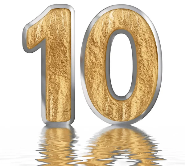 Numeral 10, ten, isolated on white background, 3d render — Stock Photo